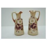 Vintage Porcelain & Ceramic Pitchers with Floral Print
