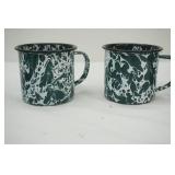 Vintage Metal Stagecoach Art Piece; Enamelware Mugs and more