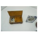 Antique Brass Cherubs/Angel Trinket Music Box; Porcelain Jamestown China Picture Frame and more