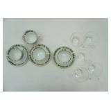 Set of 4 Adams Ironstone Mugs & Plates; Clear Mugs