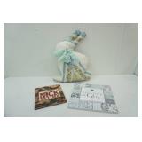large stuffed bunny, card stock, Christmas book