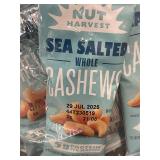 MA 3 - Nut Harvest Sea Salted Whole Cashews - 8 Pack, 2.14 oz Bags, Best By 07/2025