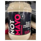 Case of 12 Not Mayo Original Plant-Based Spread, 15oz Jars (Best by Nov 2024)