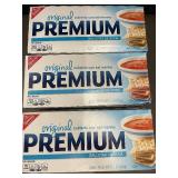 CA 4 - Lot of 3 Nabisco Premium Original Soda Crackers, 1 lb Each