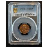 1969 Lincoln Cent PCGS MS65 Red