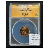 1960 Lincoln Cent Proof ANACS PF63 Red