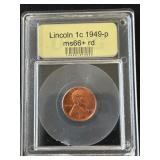 1949 Lincoln Cent USCG MS66 Red