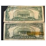 $5 Dollar Silver Certificate and Note