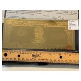 $100,000 Dollar 22K Gold Leaf Tribute Certificate
