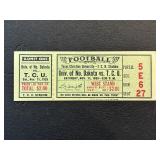 1933 UND Vs. TCU Football Ticket Stub