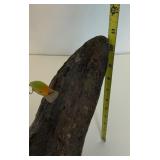 Signed Wood Fish Figure Mounted on Driftwood