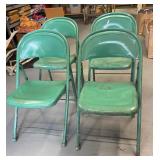 Set of 4 Vintage Metal Folding Chairs from the Old Met Center in Bloomington
