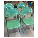 Set of 4 Vintage Metal Folding Chairs from the Old Met Center in Bloomington