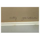 BEAUTIFUL Signed & Numbered Janvier Lange Silkscreen "City Garden"