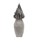 Fantastic Large & Unusual Large Signed Art Pottery Vase w/Sculptural Brutal Top