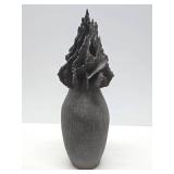 Fantastic Large & Unusual Large Signed Art Pottery Vase w/Sculptural Brutal Top
