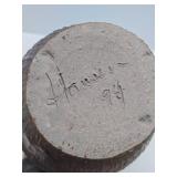 Fantastic Large & Unusual Large Signed Art Pottery Vase w/Sculptural Brutal Top