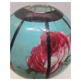 Larger Ornate Antique Brass Oil Lamp (Repair to Globe)