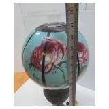 Larger Ornate Antique Brass Oil Lamp (Repair to Globe)