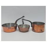 Wonderful Quality Vintage French etc Heavy Copper & Iron Cooking Pots
