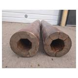 Pair of Antique Oak Architectural Pillars - Each 76"