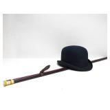 Very Nice Vintage Bowler Hat & 2 Canes