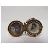 Antique Victorian Gold Filled Locket w/Onyx & Tiger Eye