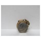 Antique Victorian Gold Filled Locket w/Onyx & Tiger Eye