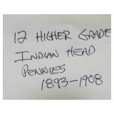 Lot of 12 Higher Grade US Indian Heads Pennies