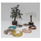 Group of Assorted Gemstone Wire Trees etc