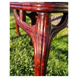 Exceptional Chinese Carved Burled Wood Set of 2 "Antler" Armchairs & Matching Table