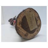 LARGE Vintage 28" Hand Carved Wood Headhunter Sculpture