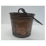 Old Antique Copper Pail w/Wrought Iron Handle
