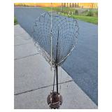 Great Looking Display Rack w/Fishing Rods & Vintage Fishing Net