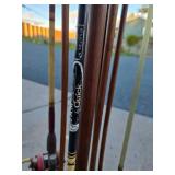 Great Looking Display Rack w/Fishing Rods & Vintage Fishing Net