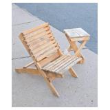 Folding Cedar Outdoor Lounge Chair & Table