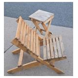 Folding Cedar Outdoor Lounge Chair & Table