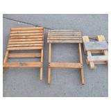 Folding Cedar Outdoor Lounge Chair & Table