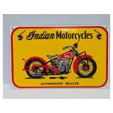 Very Cool INDIAN MOTORCYCLES Porcelain Enamel Advertising Sign