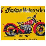 Very Cool INDIAN MOTORCYCLES Porcelain Enamel Advertising Sign