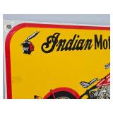 Very Cool INDIAN MOTORCYCLES Porcelain Enamel Advertising Sign