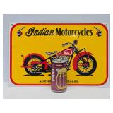 Very Cool INDIAN MOTORCYCLES Porcelain Enamel Advertising Sign