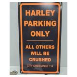 Group of HARLEY DAVIDSON Items Including Parking Sign