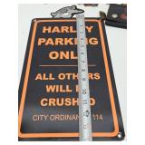 Group of HARLEY DAVIDSON Items Including Parking Sign