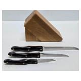 Quality CUTCO Knife Block w/3 Knives