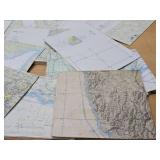 Estate Collection of Old Vintage US Military Pilot Flight Maps