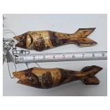 Great Looking Rustic Carved Birch Wood Fish on Stringer Cabin Display