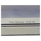 Framed Signed Numbered Native American Print by Virginia Coudron - "Chief Shakopee, Little Six"