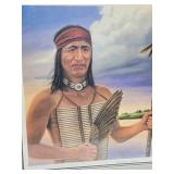 Framed Signed Numbered Native American Print by Virginia Coudron - "Chief Shakopee, Little Six"