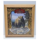 Vintage OLD MILWAUKEE Advertising Beer Mirror Sign w/Grizzly Bear